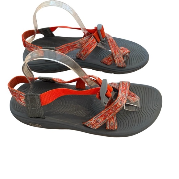 Chaco Z2 Women's Sandals Diamond Orange Silver Gray Size 11 - Picture 2 of 7